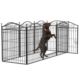 Heavy Duty Metal Dog Playpen Foldable 8 Panels Pet Animal Dog Kennel Pen Fence with Gate for Indoor Outdoor