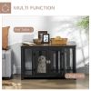 PawHut Furniture Style Dog Crate with Openable Top, Big Dog Crate End Table, Puppy Crate for Small Dogs Indoor, Spacious Interior, Pet Kennel, Brown