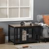 PawHut Furniture Style Dog Crate with Openable Top, Big Dog Crate End Table, Puppy Crate for Small Dogs Indoor, Spacious Interior, Pet Kennel, Brown
