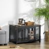 PawHut Furniture Style Dog Crate with Openable Top, Big Dog Crate End Table, Puppy Crate for Small Dogs Indoor, Spacious Interior, Pet Kennel, Brown