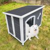 Large Wooden Dog House, Outdoor Waterproof Dog Cage, Windproof and Warm Dog Kennel Easy to Assemble