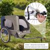Tangkula Dog Bike Trailer, Breathable Mesh Dog Cart with 3 Entrances, Safety Flag, 8 Reflectors, Folding Pet Carrier Wagon with 20 Inch Wheels