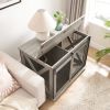 Farmhouse Dog Cage Crate Furniture with Sliding Barn Door