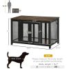 PawHut Furniture Style Dog Crate with Openable Top, Big Dog Crate End Table, Puppy Crate for Small Dogs Indoor, Spacious Interior, Pet Kennel, Brown