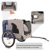 Tangkula Dog Bike Trailer, Breathable Mesh Dog Cart with 3 Entrances, Safety Flag, 8 Reflectors, Folding Pet Carrier Wagon with 20 Inch Wheels
