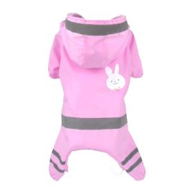Four-Foot Waterproof All-In-One Raincoat for Pet Dogs (Color: PinkXL)