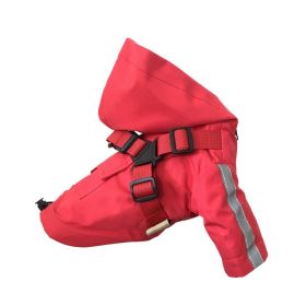 Dog Raincoat Reflective Waterproof Dog Clothes For Small Medium Dogs Cats Hooded Rain Coat Jacket with Harness Outdoor Raincape (Color: A, size: M)
