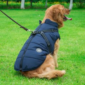 Dog Coat with Harness Winter Dog Coat Fleece Dog Jacket Waterproof Dog Coat Zipper Dog Jacket Puppy Coat Small Dog Clothes Dog Coat with Reflective Ha (Color: Green, size: 4XL)